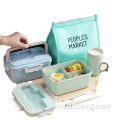 Wheat straw insulation lunchbox with three compartments